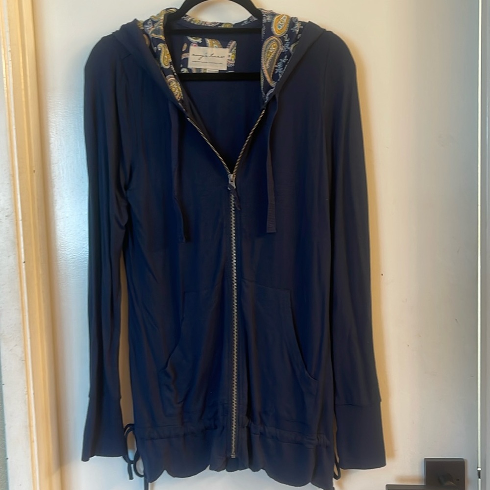 Evys Tree navy and paisley print hoodie
